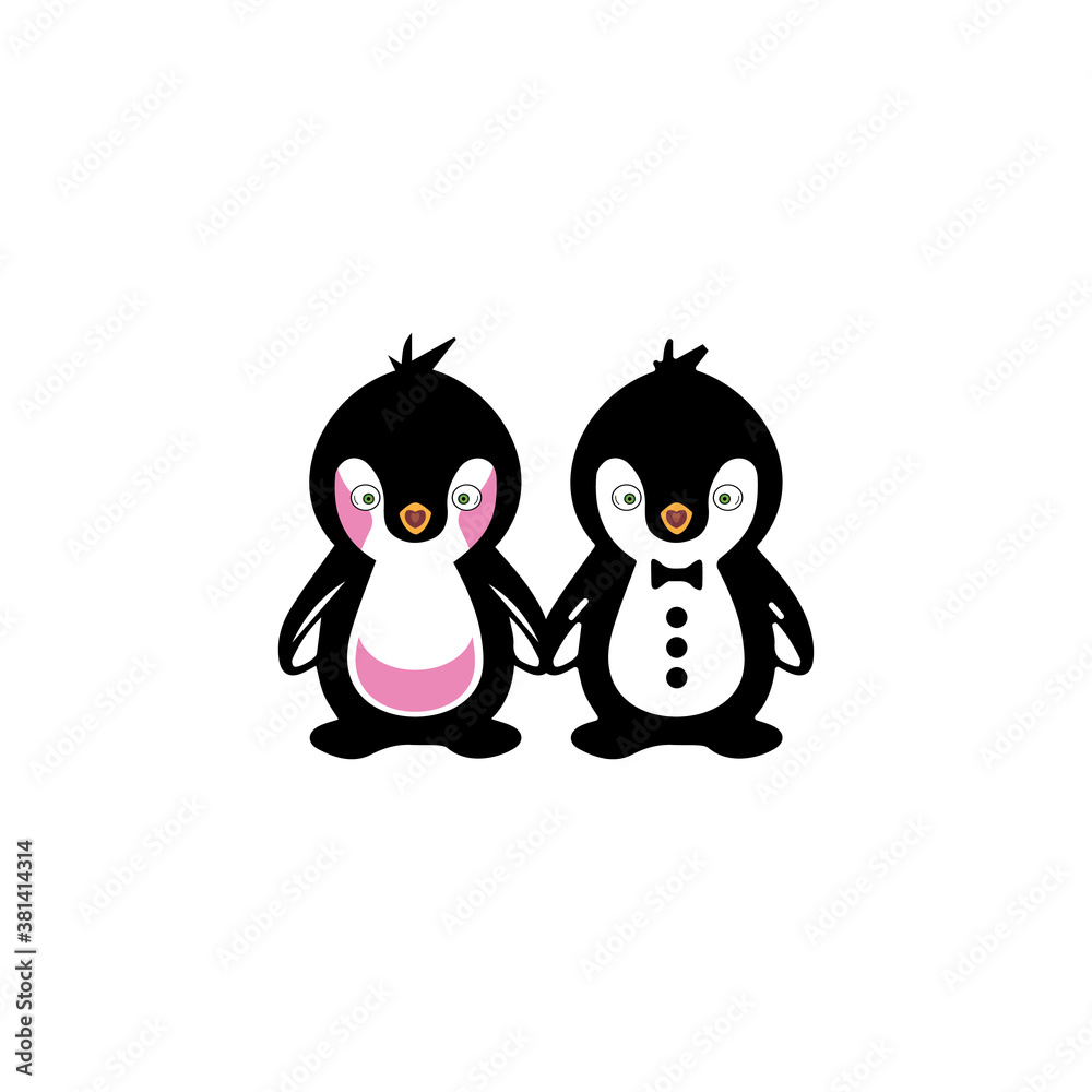 Obraz premium penguin logo template design