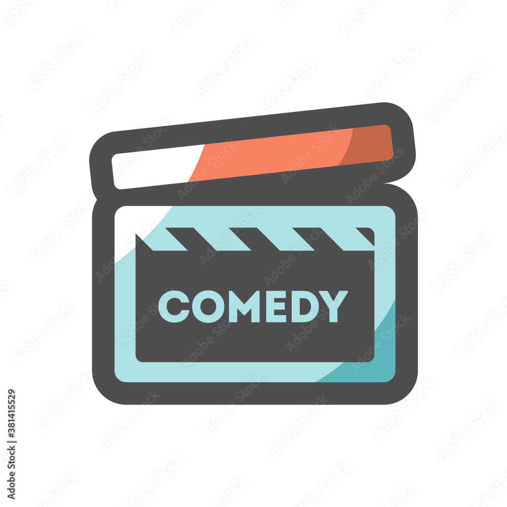 Naklejka premium Clapper board Comedy Vector icon Cartoon illustration