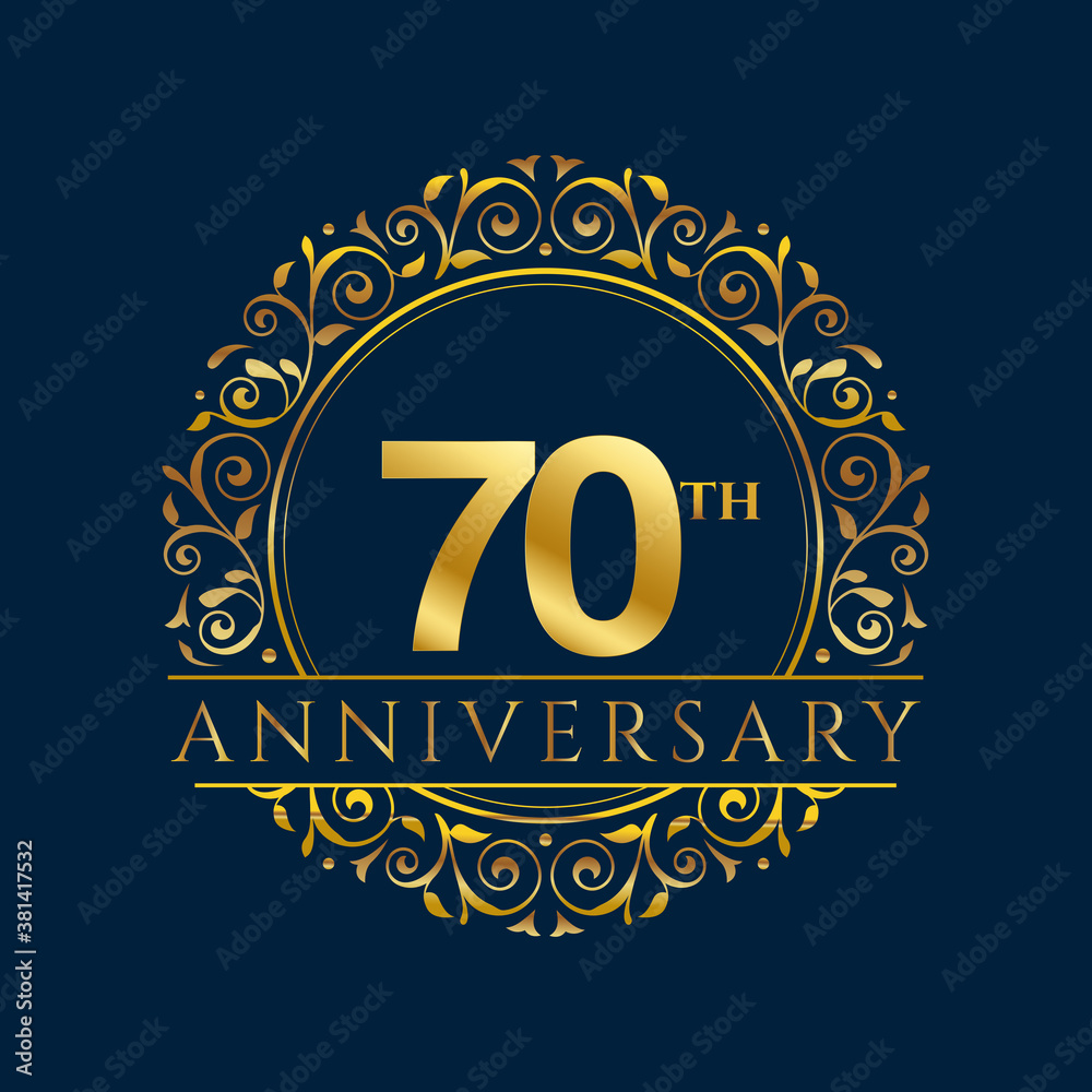 70 years anniversary invitation card template isolated vector illustration. Ten years Black greeting card template 70 years anniversary invitation card template isolated vector illustration. Ten years Black greeting card template