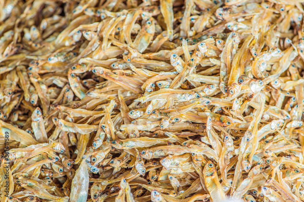 Dried Small fish used in Asian cuisine.