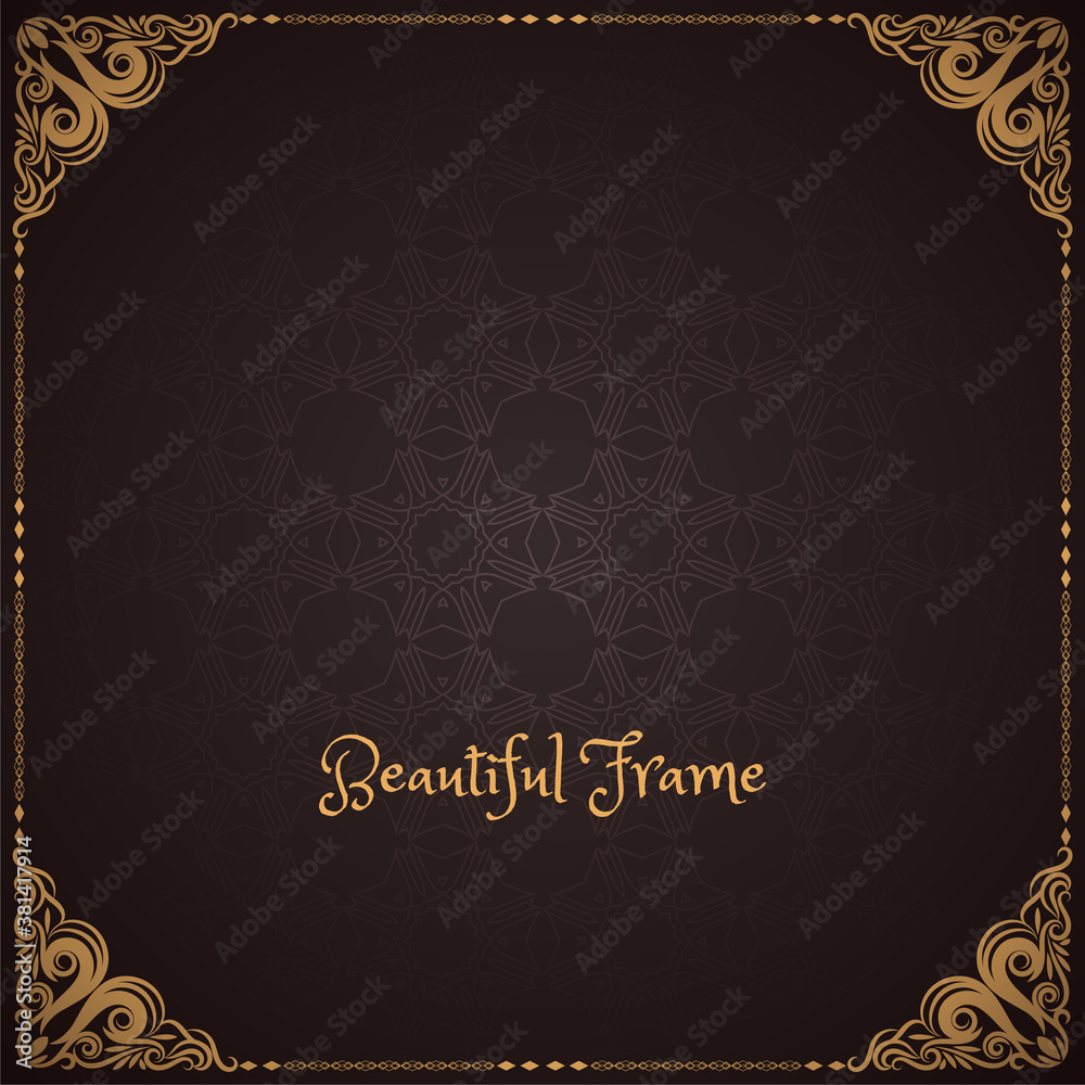 Brown color decorative frame design background