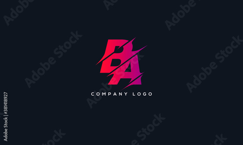 BA Letter Logo Design Template Vector