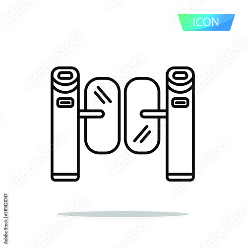 subway turnstile icon vector isolated on white background.
