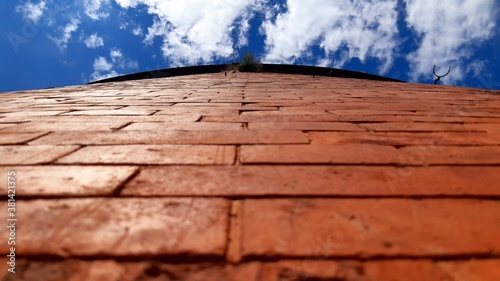 the bricks and the blue sky
