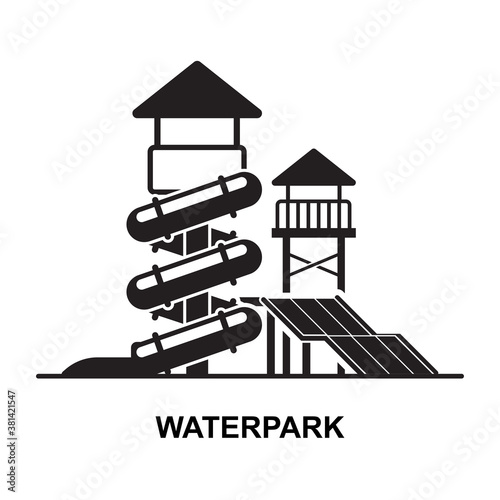 Waterpark icon isolated on white background vector illustration.