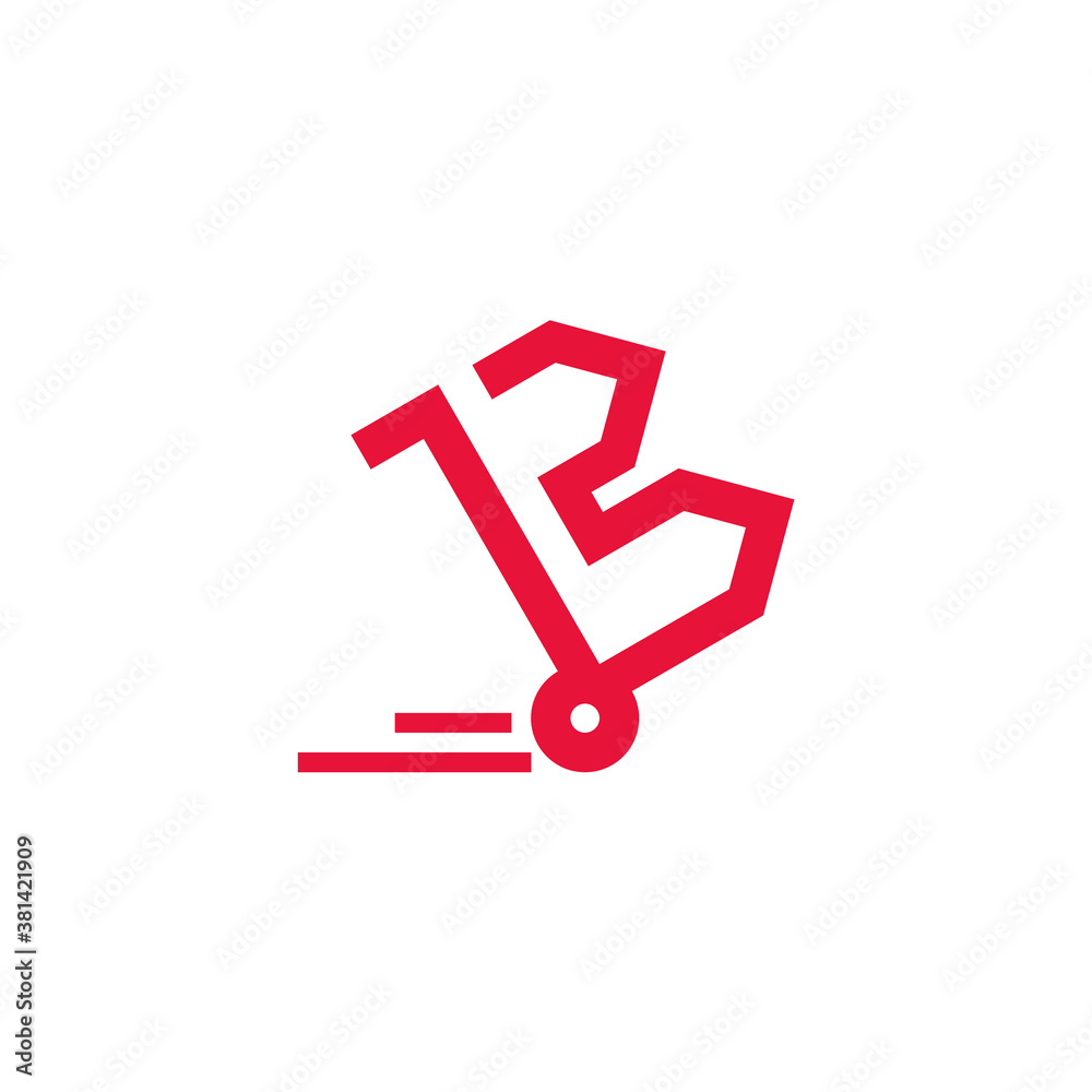 logo letter b which was moved by using a cart logo letter b which was moved by using a cart
