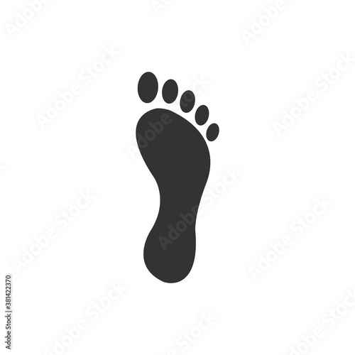 Foot black icon. Bare human foot vector illustration. People footprint silhouette.
