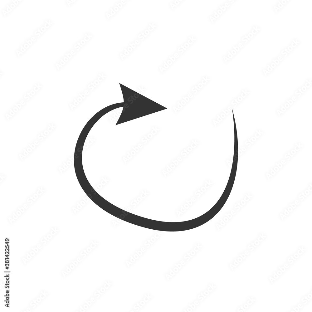 Doodle arrow icon. Black handmade curve arrow vector illustration. Isolated on white. Doodle arrow icon. Black handmade curve arrow vector illustration. Isolated on white.