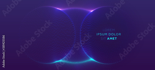 Glowing particles liquid dynamic flow background. Trendy fluid cover design. Eps10 vector illustration