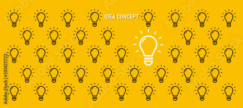 Light bulb and glow set Light bulb icon modern flat vector with concept concept on white background