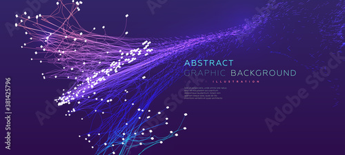 Quantum computing, deep learning artificial intelligence, signal cryptography infographic vector illustrations. Big data algorithms visualization for business, science presentations, posters, covers