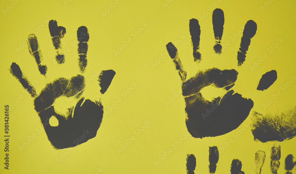 creative children black handprints painting creative children black handprints painting