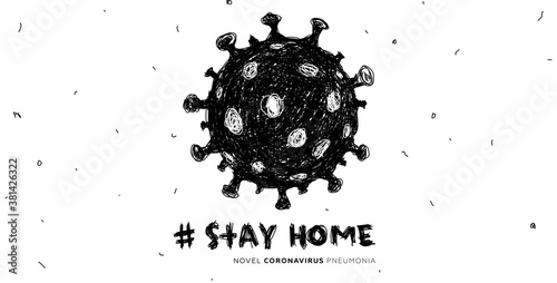 Virus pollution concept illustration for medical banners and Stay home and quarantine posters backgrounds design. Eps10 vector illustration