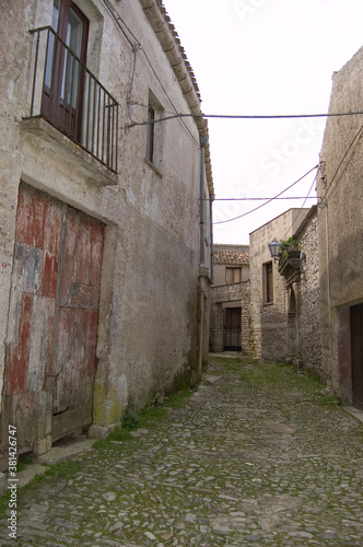 Medieval street in Erice, Sicily region, Italy