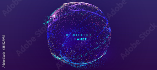 Glowing particles liquid dynamic flow background. Trendy fluid cover design. Eps10 vector illustration
