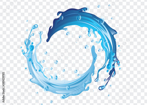 Transparent water splash vector