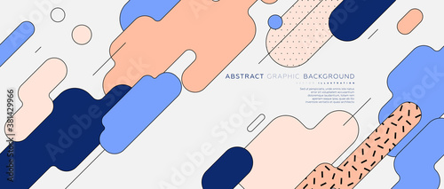 Placard template with abstract geometric shapes, 80s memphis bright style flat design elements. Retro art for covers, banners, flyers and posters. Eps10 vector illustrations