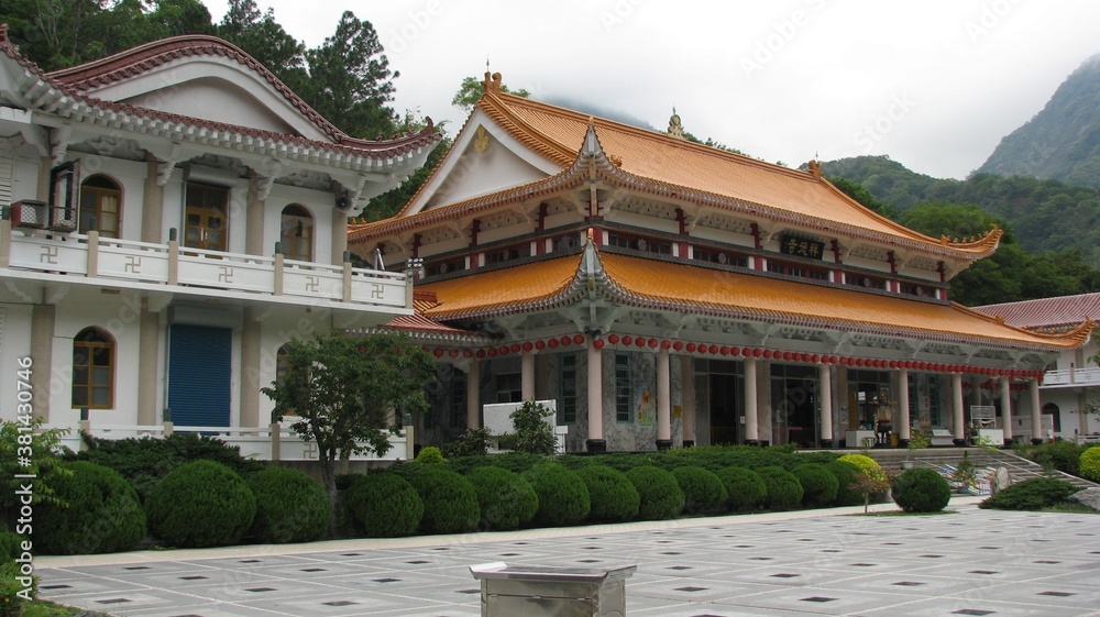 Beautiful houses in the garden