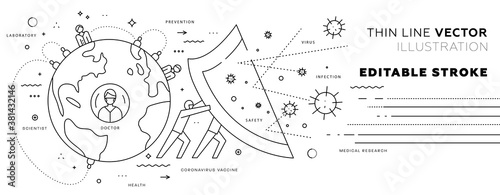 Virus pollution concept illustration for medical banners and Stay home and quarantine posters backgrounds design. Eps10 vector illustration