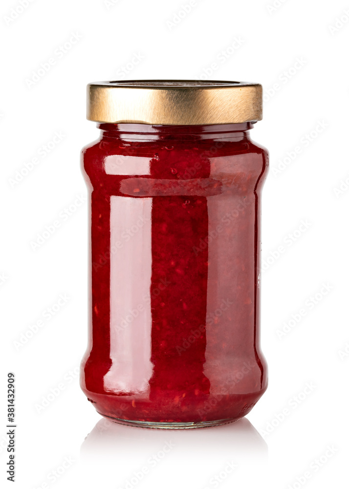 Jars of jam isolated on white background Jars of jam isolated on white background