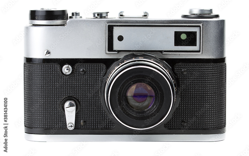 Old camera isolated on a white background Old camera isolated on a white background