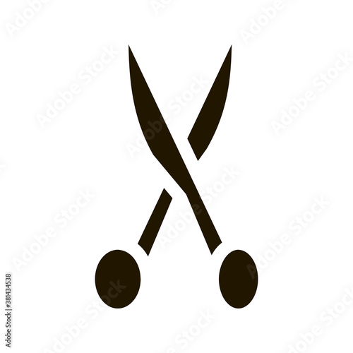 Cut Hair Iron Scissors glyph icon vector. Cut Hair Iron Scissors Sign. isolated symbol illustration