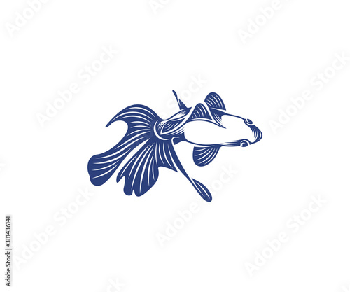 Goldfish Logo design vector template, Goldfish illustration, icon symbol