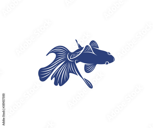 Goldfish Logo design vector template, Goldfish illustration, icon symbol