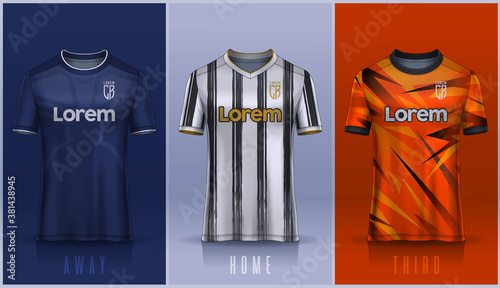 t-shirt sport design template, Soccer jersey mockup for football club. 