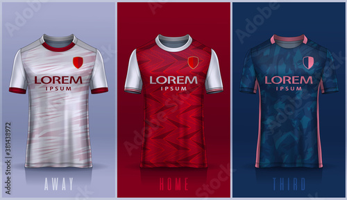 t-shirt sport design template, Soccer jersey mockup for football club. 