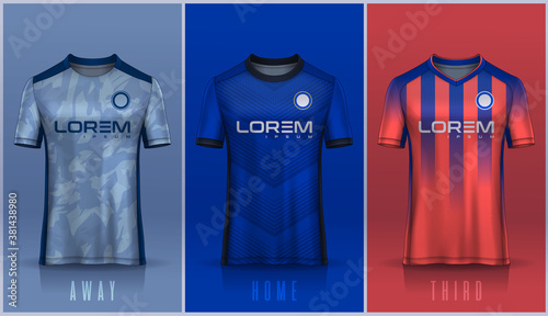 t-shirt sport design template, Soccer jersey mockup for football club. 