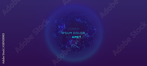 Wallpaper Mural Glowing particles liquid dynamic flow background. Trendy fluid cover design. Eps10 vector illustration Torontodigital.ca