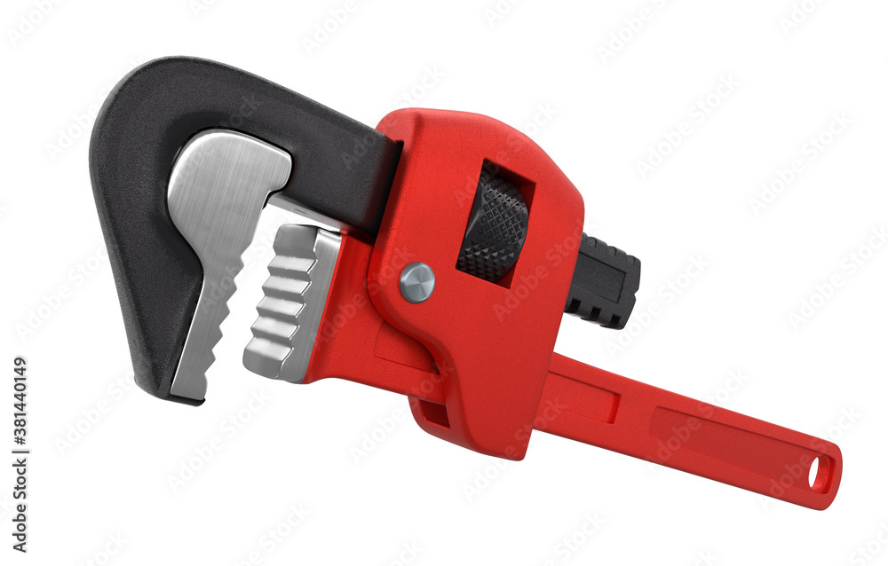 Adjustable pipe wrench, spanner or plumbing tool isolated on white background. Adjustable pipe wrench, spanner or plumbing tool isolated on white background.