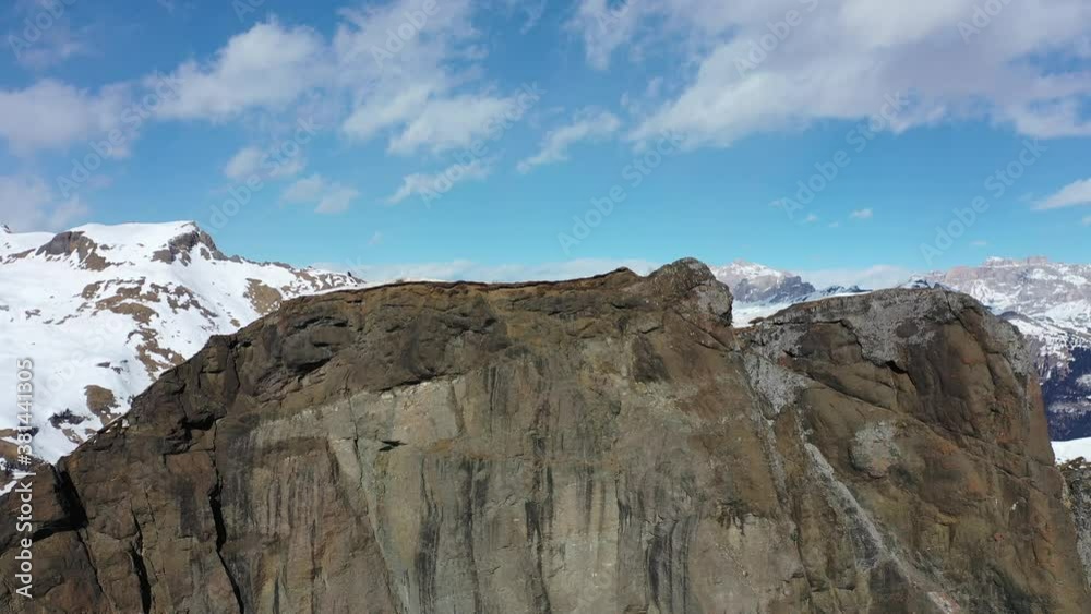 aerial snow covered mountain peaks in alps at winter aerial snow covered mountain peaks in alps at winter