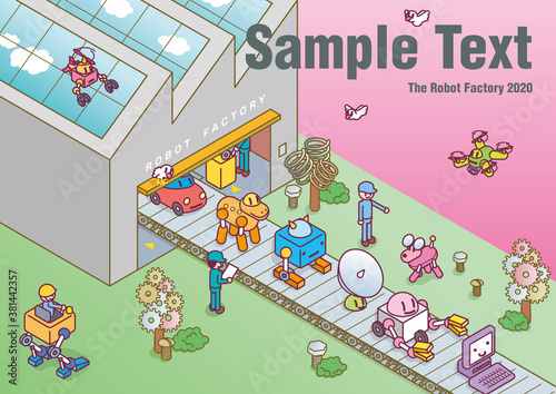 かわいいいろいろなロボットのイラスト