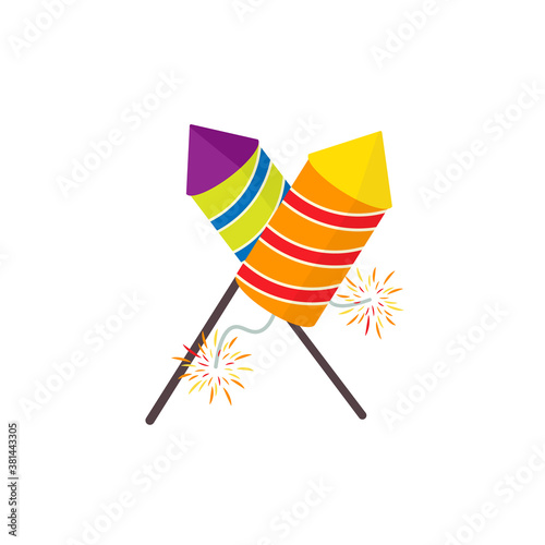Diwali rocket icon. Clipart image isolated on white background.