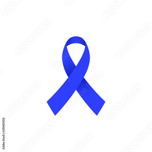 Navy blue cancer ribbon icon. Clipart image isolated on white background.