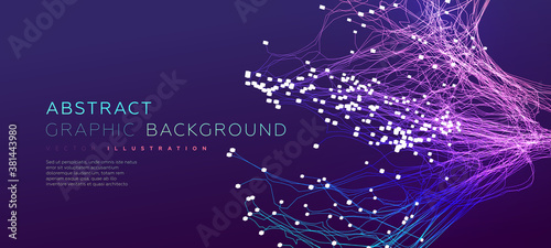 Quantum computing, deep learning artificial intelligence, signal cryptography infographic vector illustrations. Big data algorithms visualization for business, science presentations, posters, covers