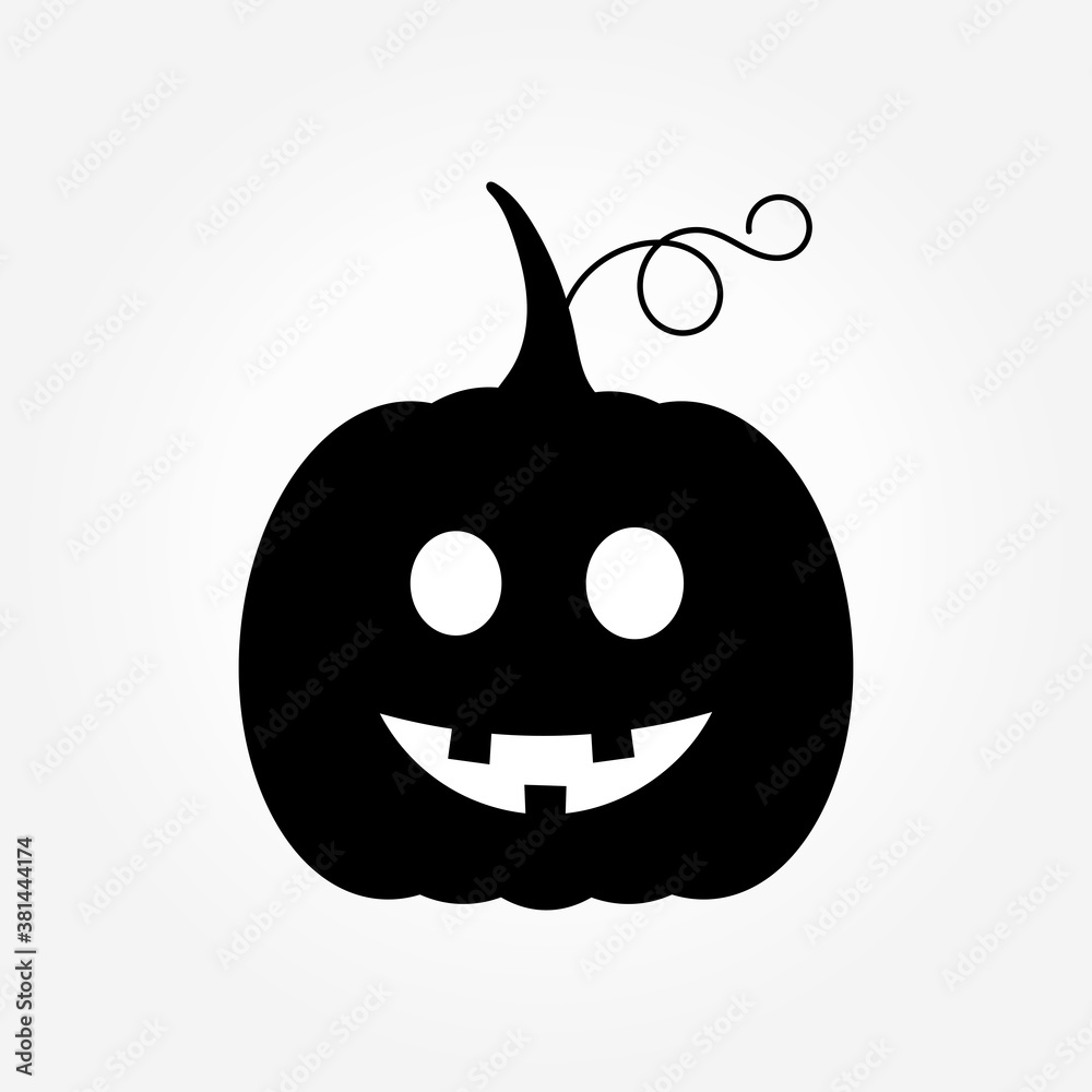 Halloween pumpkin Jack O Lantern black shape icon. Halloween pumpkin Jack O Lantern black shape icon.