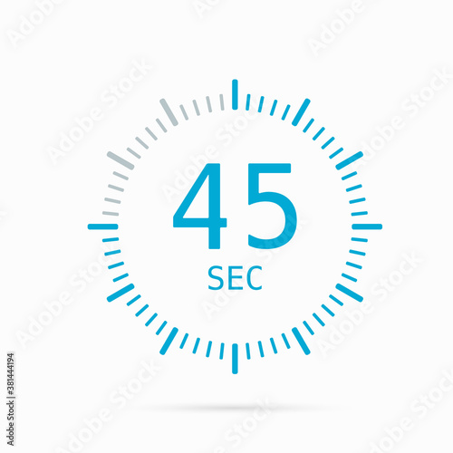 Vector icon blue timer on light background.