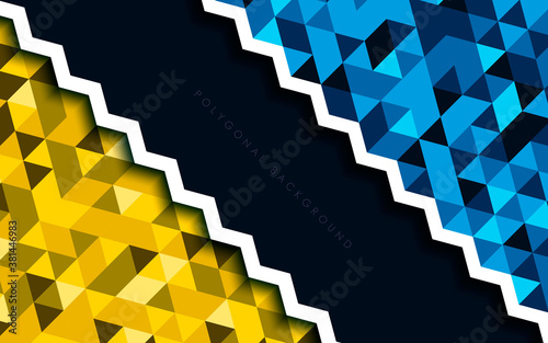 Abstract blue and yellow polygon background