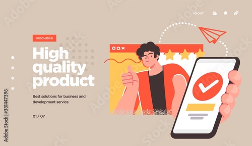 Landing page template of developing computer software, coding and programming . Modern flat design concept of web page design for website. Vector illustration