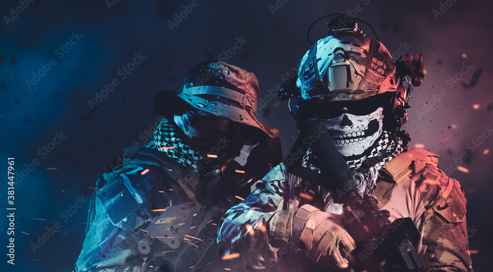 special forces soldier wearing ghost mask Stock Photo | Adobe Stock