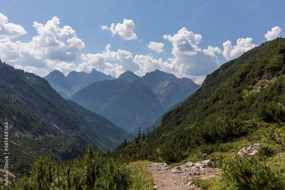 The landscape in austria seen from the E5 path.