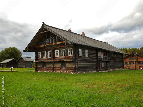 Old northern russian wooden dwelling "izba"
