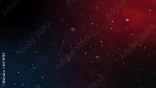 Particles Flow Background with dark blue and red side 