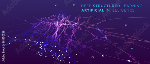 Quantum computing, deep learning artificial intelligence, signal cryptography infographic vector illustrations. Big data algorithms visualization for business, science presentations, posters, covers
