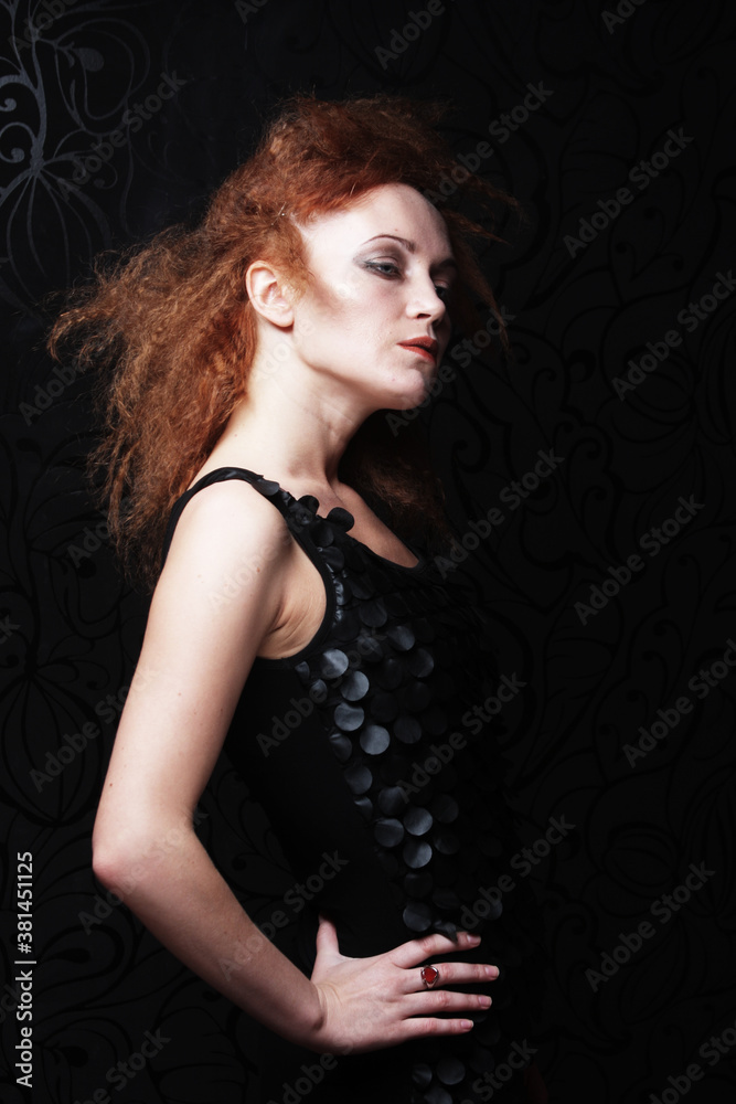 redhair woman with creative hairstyle redhair woman with creative hairstyle