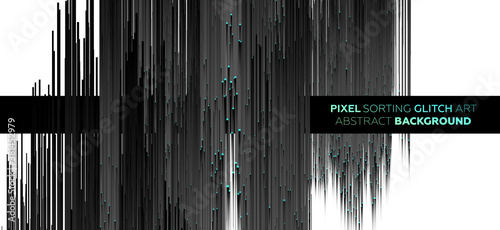 Minimal background with gradient color lines. Geometric trendy design. Pixel sorting glitch style. Eps10 vector illustration