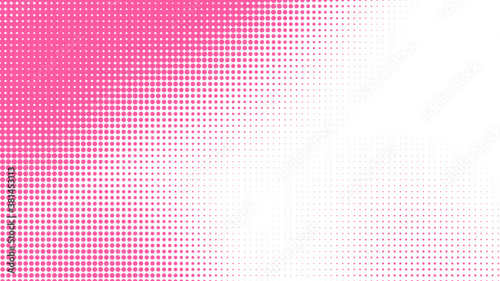 Dot pink white pattern gradient texture background. Abstract illustration pop art halftone and retro style. creative design valentine concept,